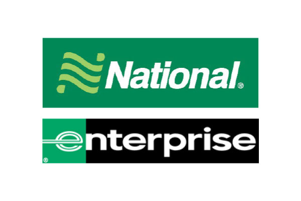 National and Enterprise car rental logos